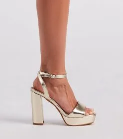 Windsor. Diva-Worthy Metallic Platform Heels -Formal Dresses Online Shop 07401 4183 3