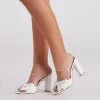 Windsor. Posh Beauty Bow Block Heel Mules 2 Windsor. Posh Beauty Bow Block Heel Mules -Formal Dresses Online Shop 07401 4262 1