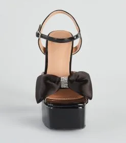 Windsor. Gifted With Style Patent Bow Platform Heels -Formal Dresses Online Shop 07401 4311 3