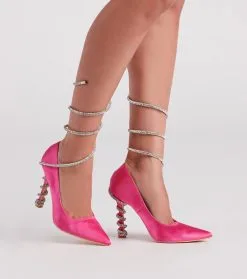 Windsor. Wrapped In Glamour Rhinestone Satin Pumps