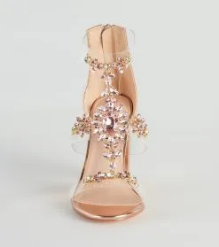 Windsor. Gorgeous Glam Gemstone Metallic Block Heels -Formal Dresses Online Shop 07401 4414 3 1