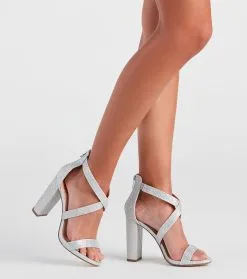 Windsor. There She Glows Rhinestone Block Heels
