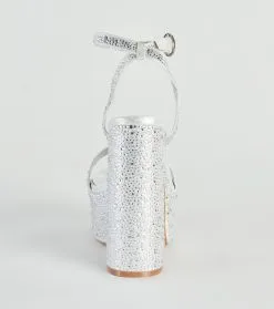 Windsor. Amp Up The Glam Rhinestone Chrome Platform Heels -Formal Dresses Online Shop 07401 4458 4