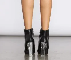 Windsor. Come Thru Clear Heeled Booties -Formal Dresses Online Shop 07403 0206 4 1