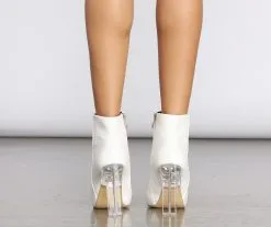 Windsor. Come Thru Clear Heeled Booties -Formal Dresses Online Shop 07403 0210 4 1