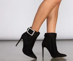 Windsor. Rhinestone Buckle Stiletto Booties 9 Windsor. Rhinestone Buckle Stiletto Booties -Formal Dresses Online Shop 07403 0251 3