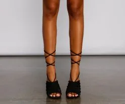 Windsor. Trendsetting Queen Lace-Up Heels -Formal Dresses Online Shop 07403 1264 4