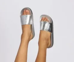 Windsor. Slidin' In Ur Dm's Snake Textured Slides -Formal Dresses Online Shop 07404 0100 1