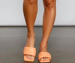 Windsor. Glamour Chic Faux Leather Quilted Slides -Formal Dresses Online Shop 07404 0774 3