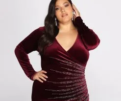 Windsor. Plus Samantha Wrap Heat Stone Dress -Formal Dresses Online Shop 15001 0039 4