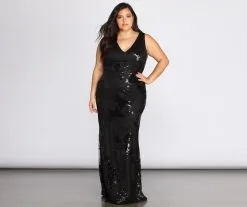 Windsor. Plus Nima Floral Sequin Dress