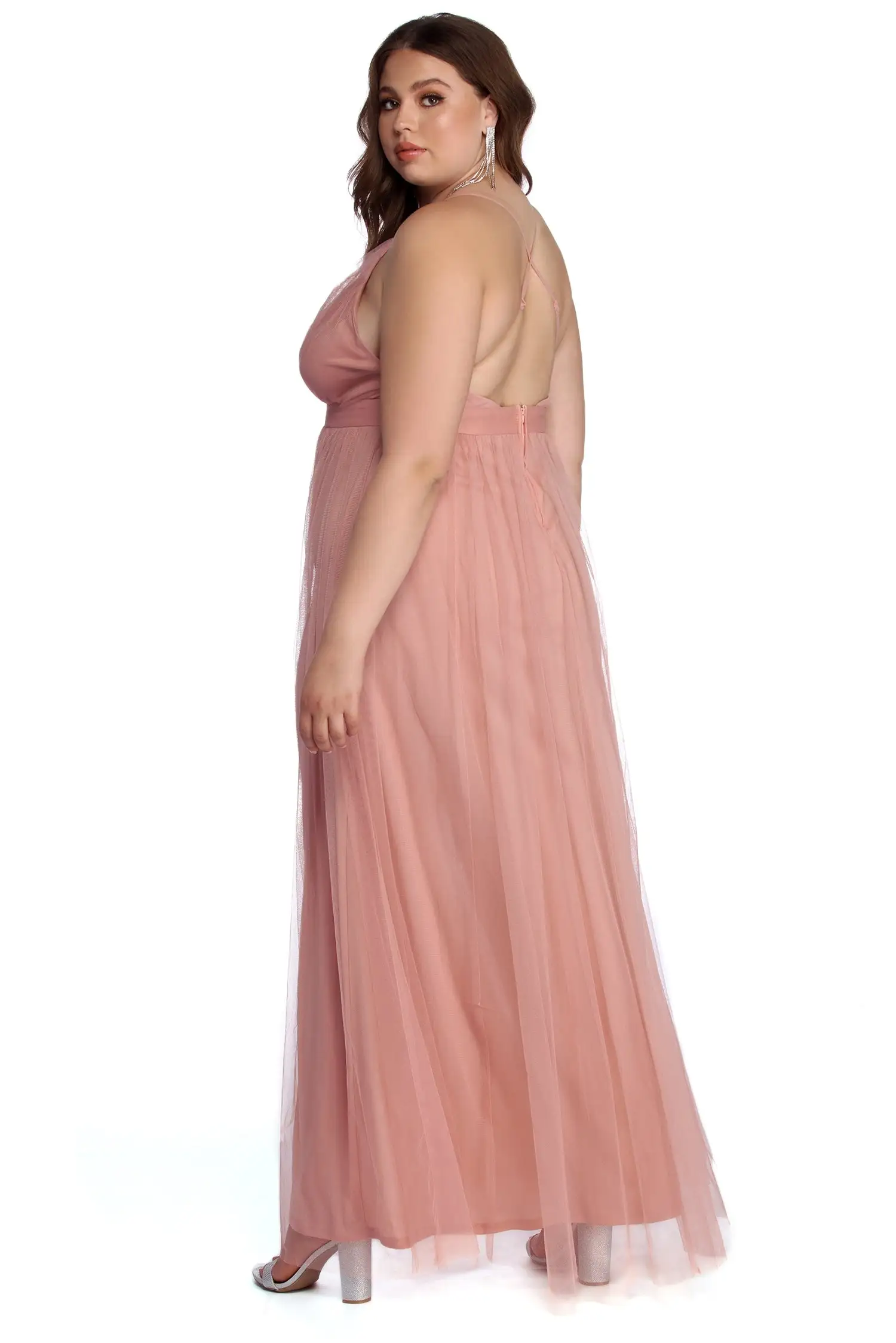 Windsor. Plus Elisabeth Pleated Tulle Formal Dress 5 Windsor. Plus Elisabeth Pleated Tulle Formal Dress - Image 3