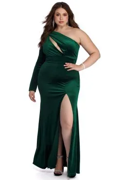 Windsor. Plus Marina One Shoulder Velvet Dress -Formal Dresses Online Shop 15002 0123 1 e0da93aa b28c 40e4 bd46 83e7bdcadcc2