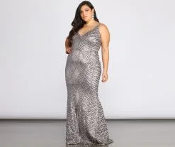 Windsor. Plus Alani Sequin Scroll Dress 8 Windsor. Plus Alani Sequin Scroll Dress -Formal Dresses Online Shop 15002 0134 3 32363642 dafa 4355 a93a 44ccb9e82226