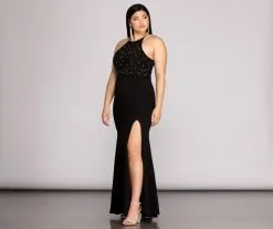 Windsor. Plus Kacey Formal Heat Stone Dress