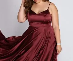 Windsor. Daria Formal High Slit Satin Dress -Formal Dresses Online Shop 15002 0150 3