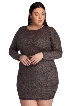 Windsor. Plus Glitter Goddess Mini Dress